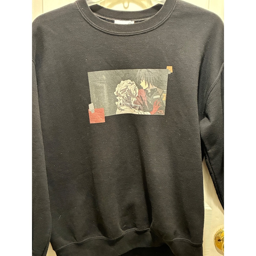 Anime Collective Demon Slayer Giyu vs Rui Graphic Sweatshirt Black Mens Medium